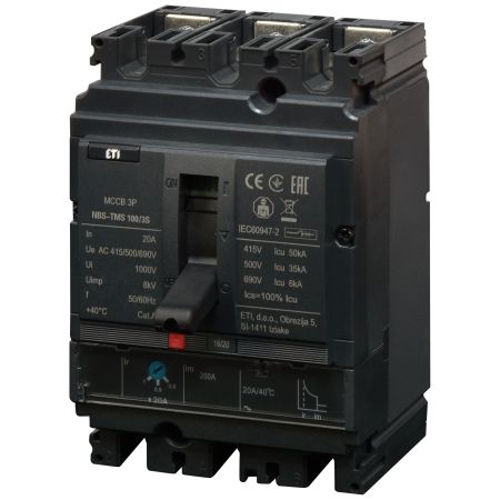 (4673021) Автоматический выключатель NBS-TMS 100/3S 20A (50kA. (0.8-1)In/фикс.) 3P. ETI