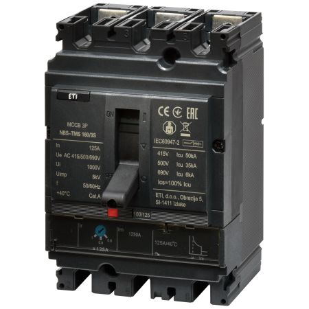 (4673028) Автоматический выключатель NBS-TMS 160/3S 125A (50kA. (0.8-1)In/фикс.) 3P. ETI