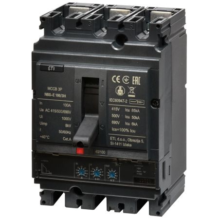 (4673045) Автоматический выключатель NBS-E 100/3H 100A (85kA. (0.4-1)In/(1.5-10)Ir) 3P. ETI
