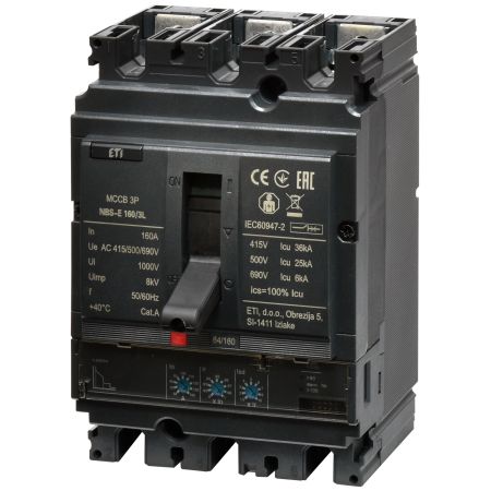 (4673055) Автоматический выключатель NBS-E 160/3L 160A (36kA. (0.4-1)In/(1.5-10)Ir) 3P. ETI