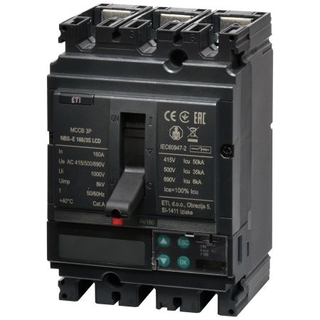 (4673063) Автоматический выключатель NBS-E 160/3S LCD 160A (50kA. (0.4-1)In/(1.5-12)In) 3P. ETI