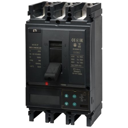 (4673117) Автоматический выключатель NBS-E 400/3S LCD 400A (50kA. (0.4-1)In/(1.5-12)In) 3P. ETI