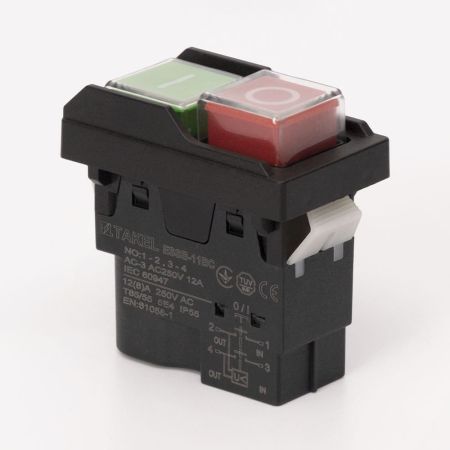 (503900) Пусковая электромагнитная кнопка ESSB-11BC 4pin. черная рамка. TAKEL