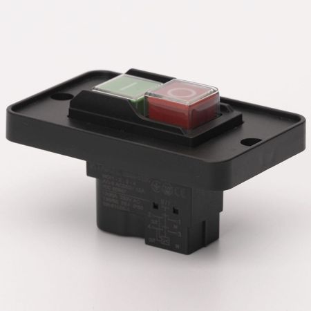 (503903) Пусковая электромагнитная кнопка ESSB-12BС 4pin на панели. черная рамка. TAKEL