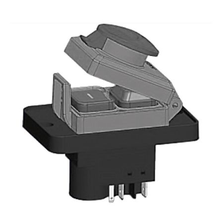 (503919) Пусковая электромагнитная кнопка ESSB-32YC 5pin на панели. желтая рамка. TAKEL