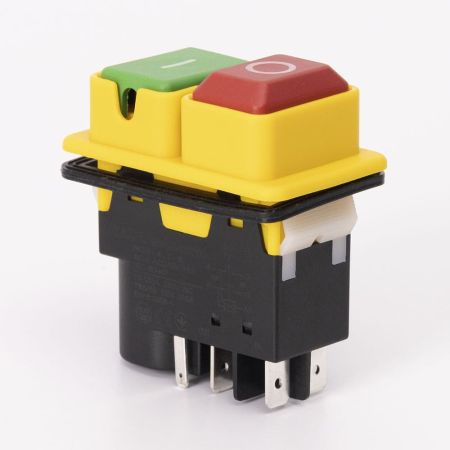 (503952) Пусковая электромагнитная кнопка ESSB-102YC 5pin. желтая рамка. TAKEL