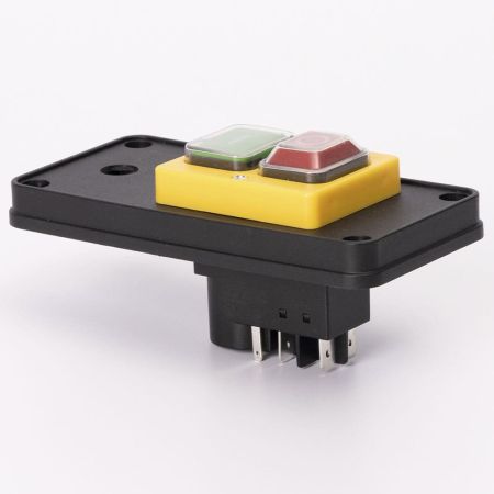(503969) Пусковая электромагнитная кнопка ESSB-132YC 5pin на панели. желтая рамка. TAKEL