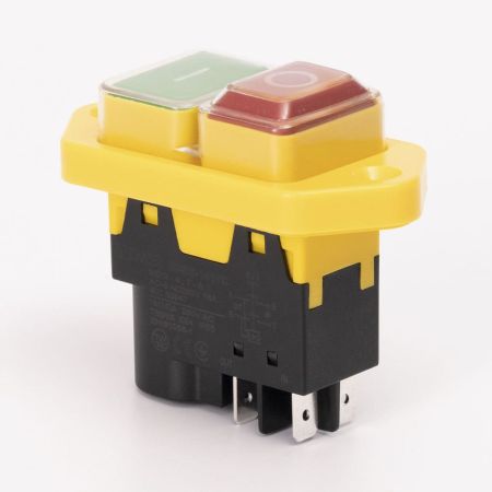 (503976) Пусковая электромагнитная кнопка ESSB-141YC 4pin. желтая рамка. TAKEL