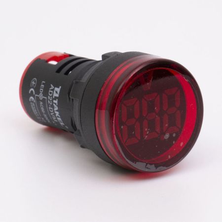 (505015к) Светодиодный вольтметр AD22-DVM АC 60-500В. красный. TAKEL