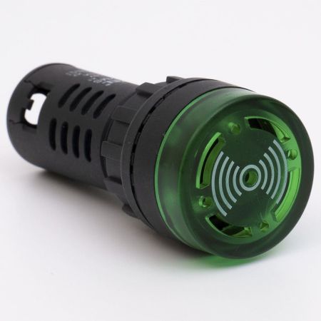 (505033з) Зуммер светосигнальный AD22-22MS АC/DC 220В. зеленый. TAKEL