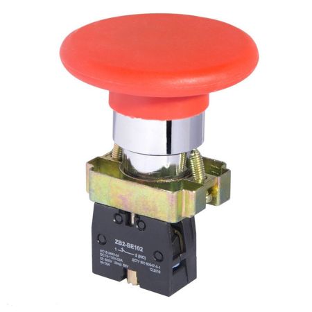 (505084) Кнопка грибок нажимная XB2-BR42. красный. TAKEL
