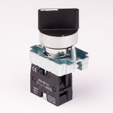 (505112) Кнопка управления поворотная XB2-BD41. 2 положения. короткий клювик. TAKEL