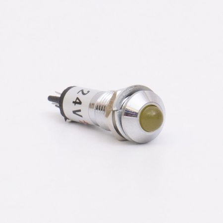 (505701ж) Светодиодный индикатор металлический AD22B ∅ M8 24v AС/DС. желтый. TAKEL