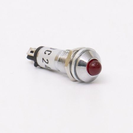 (505701к) Светодиодный индикатор металлический AD22B ∅ M8 24v AС/DС. красный. TAKEL