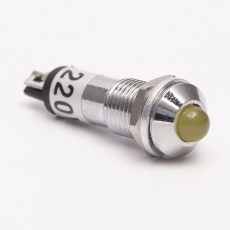 (505705ж) Светодиодный индикатор металлический AD22B ∅ M8 220v AС. желтый. TAKEL