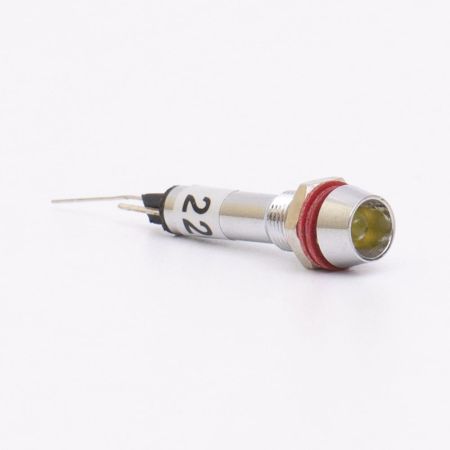 (505711ж) Светодиодный индикатор металлический AD22С ∅ M6 220v АC. желтый. TAKEL