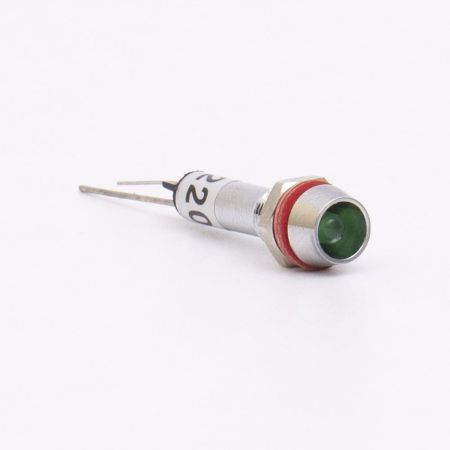 (505711з) Светодиодный индикатор металлический AD22С ∅ M6 220v АC. зеленый. TAKEL