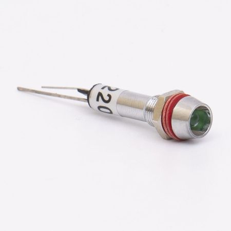 (505713з) Светодиодный индикатор металлический AD22С ∅ M8 24v АC/DC. зеленый. TAKEL
