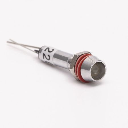 (505717б) Светодиодный индикатор металлический AD22С ∅ M8 220v АC. белый. TAKEL