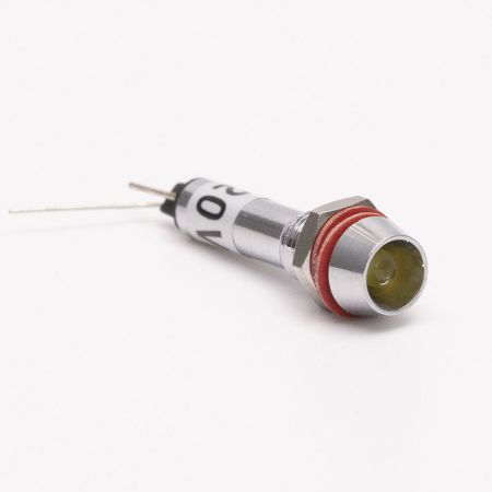 (505717ж) Светодиодный индикатор металлический AD22С ∅ M8 220v АC. желтый. TAKEL