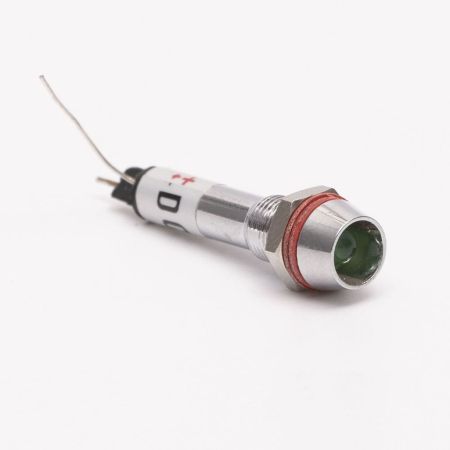(505717з) Светодиодный индикатор металлический AD22С ∅ M8 220v АC. зеленый. TAKEL