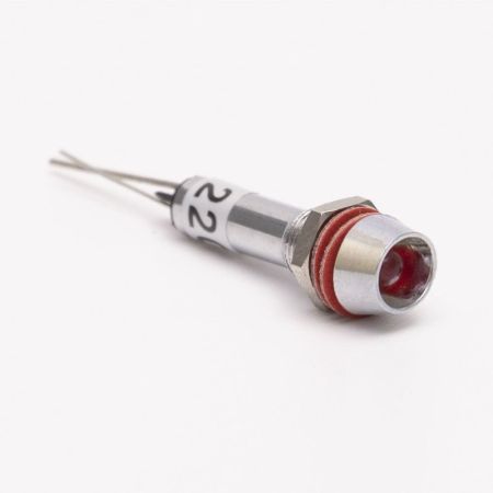 (505717к) Светодиодный индикатор металлический AD22С ∅ M8 220v АC. красный. TAKEL