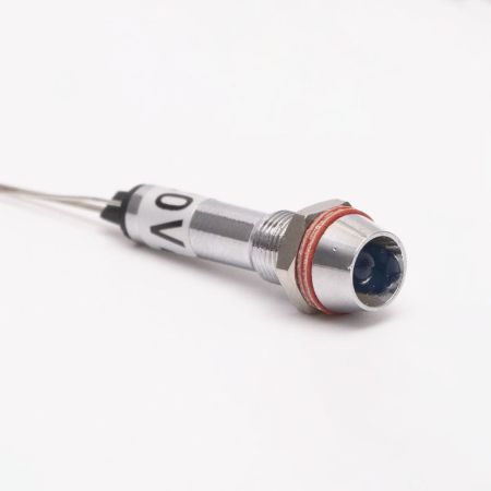 (505717с) Светодиодный индикатор металлический AD22С ∅ M8 220v АC. синий. TAKEL