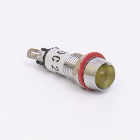 (505719ж) Светодиодный индикатор металлический AD22С ∅ M10 24v АC/DC. желтый. TAKEL