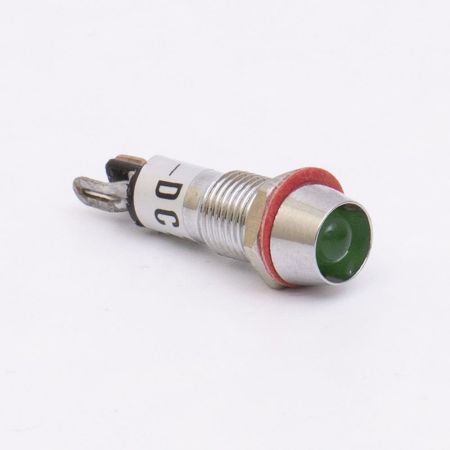 (505719з) Светодиодный индикатор металлический AD22С ∅ M10 24v АC/DC. зеленый. TAKEL