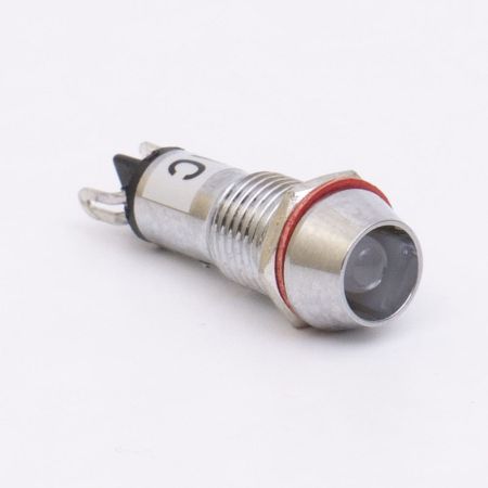(505723б) Светодиодный индикатор металлический AD22С ∅ M10 220v АC. белый. TAKEL