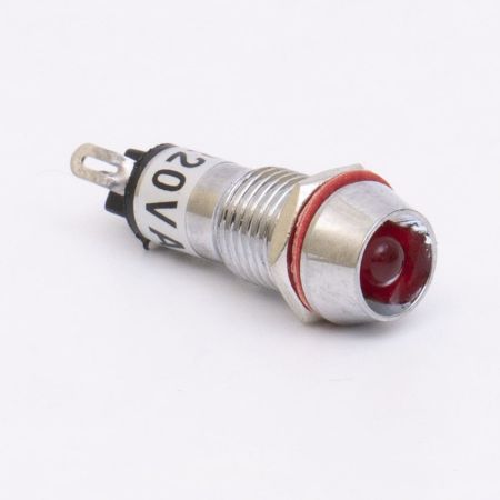(505723к) Светодиодный индикатор металлический AD22С ∅ M10 220v АC. красный. TAKEL