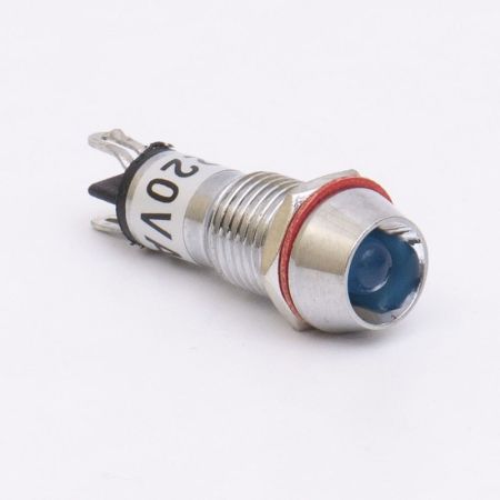 (505723с) Светодиодный индикатор металлический AD22С ∅ M10 220v АC. синий. TAKEL