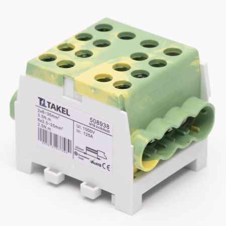 Клема розподільча TAKEL 508938 35 мм для електромонтажу на DIN рейці