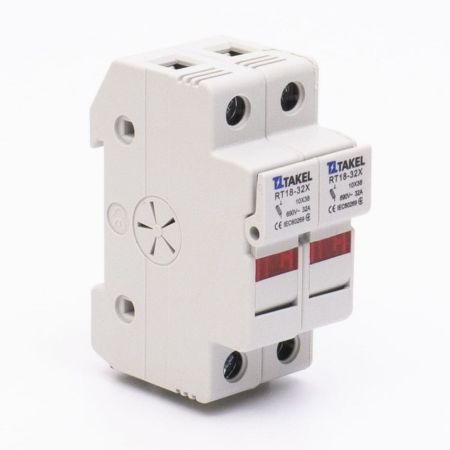(510617) Держатель цилиндрических предохранителя RT18-32X 2Р 32А типоразмер 10х38 TAKEL