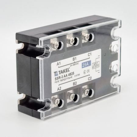 (510766) Реле твердотельное SSR-3 АA4825 25А. Упр. сигнал  (90-250 В АС) 6…15мА TAKEL