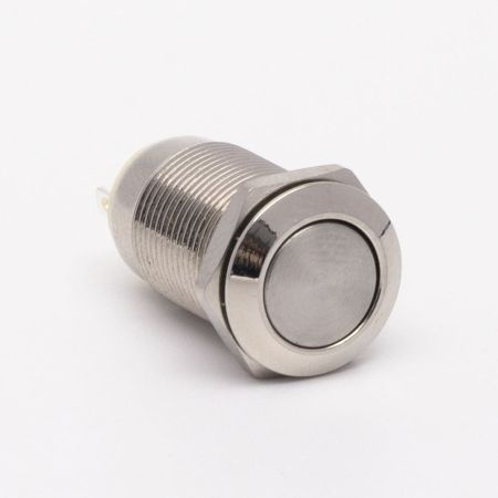 (511011UL) Кнопка металлическая КНМ-UL-12-FJ-Z 1NO плоская с фиксацией 5A. TAKEL