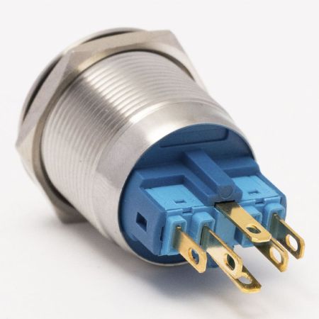 (511430к) Кнопка металлическая КНМ-22-FJ-E-Z 220V 1NO1NC плоская с фиксацией. красный. TAKEL