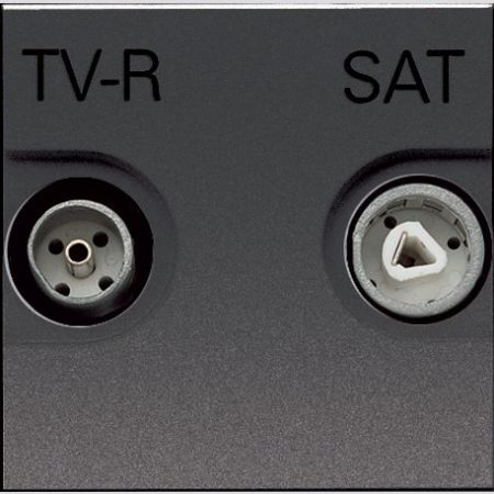 N2251.3 AN Механизм розетка TV/R/SAT (телевизионная + радио+спутник) одиночная Zenit графит