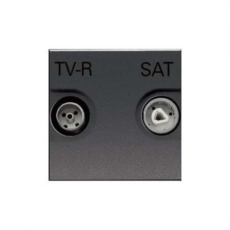 N2251.7 AN Механизм розетка TV/R/SAT (телевизионная + радио+спутник) оконечная Zenit графит