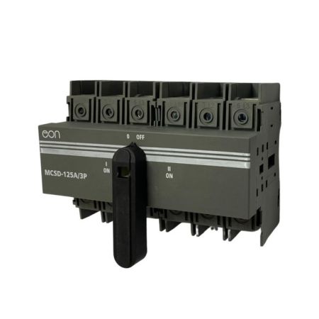 (MCSD-125A/3P) Переключатель нагрузки MCSD-125A/3P AC22A/415В (I-0-II) DIN с выносной ручкой. EON ELECTRIC