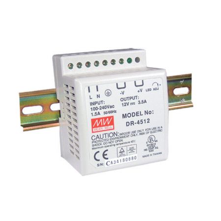 Імпульсний блок живлення DR 45 24 Mean Well DR 45 24 Потужність 45 Вт