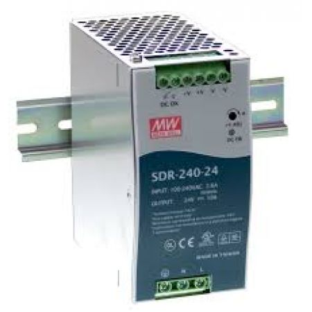 (SDR-240-48) Импульсный блок питания SDR-240-48. Мощность 120 Вт. Вход 88-264В АС~;124-370В=/Выход 48В DC=. Mean Well
