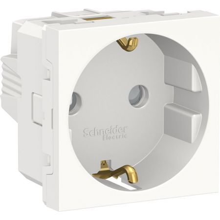(NU303754) Механизм розетка с заземлением и со шторками. винтовой зажим. 16А. UNICA NEW антрацит. Schneider Electric