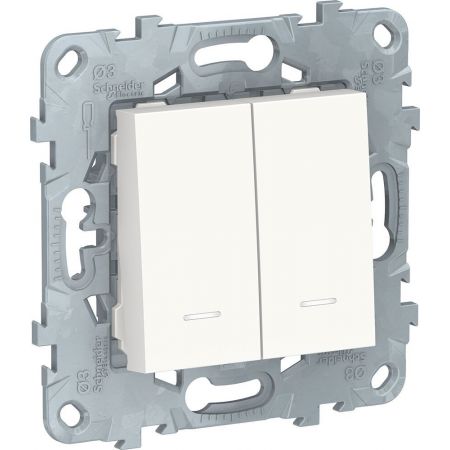 (NU521118N) Механизм 2-х клавишного выключателя. 10А. UNICA NEW белый. Schneider Electric