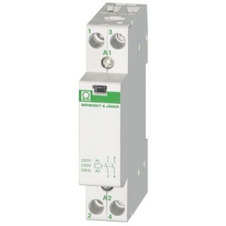 (R25-20 230) Модульный котактор R25-20. In=25А. 2NO контакта. Uкат=230В AC. Benedict-Jager