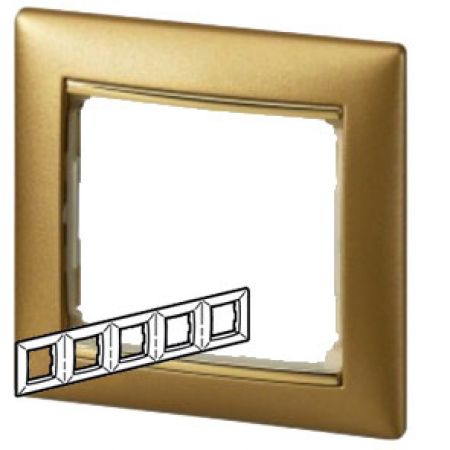 770305 Рамка 5-постовая. Матовое Золото. Legrand Valena