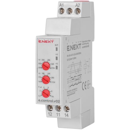(p0690007) Реле контроля напряжения однофазное e.control.v02. E.NEXT
