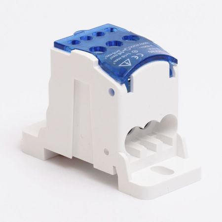 Блок розподільчий на DIN рейку РБД 80А 1 6 16 4 2.5 6 2 2.5 16 mm2 LEE 702630с Синя