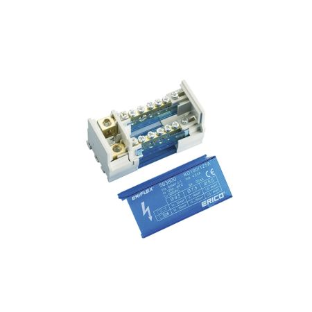 Шини в корпусі крос модуль дворядна BD 100 125A Erico 563810 2 15 виходів 1 10 35 11 2.5 6 3 10 25 mm2