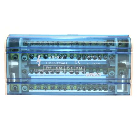 Шини в корпусі крос модуль чотириполюсний TD 100 125ALL Erico 563840 4 15 виходів 1 10 35 11 2.5 6 1 10 25 2 10 35 mm2